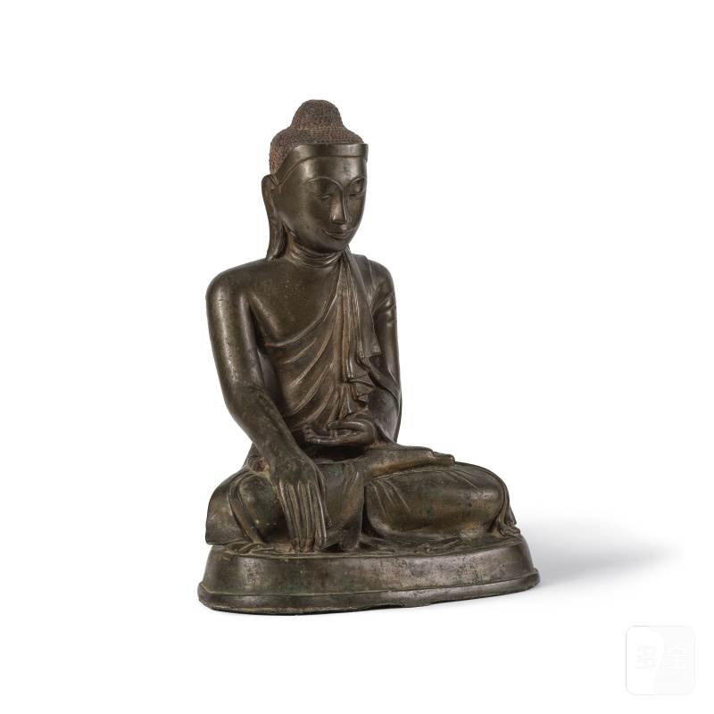 泰國 大城時期 十四/十五世紀 銅佛陀像 | STATUETTE DE BOUDDHA EN BRONZE - 图8